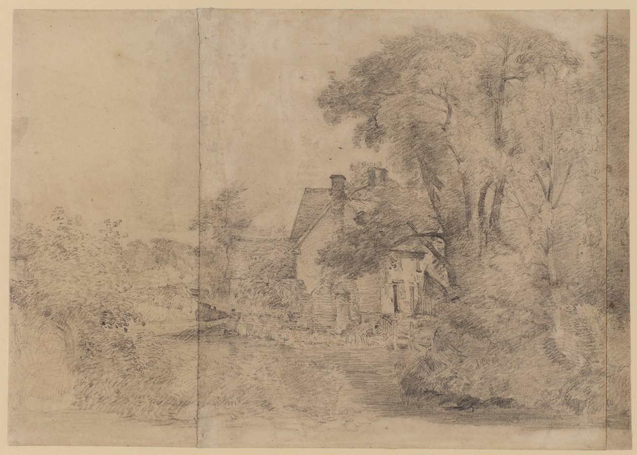Willy Lotts House, East Bergholt, ok. 1820 (czarna kreda na papierze) autorstwa John Constable