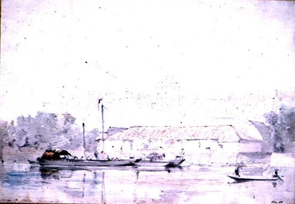 Zamek Windsor z rzeki, 1802 (ołówek i czerwona kreda oraz akwarela) autorstwa John Constable
