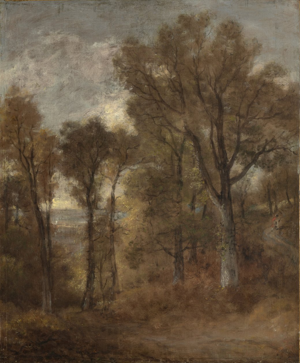 Scena leśna z widokiem na Dedham Vale, c.1802-03 autorstwa John Constable