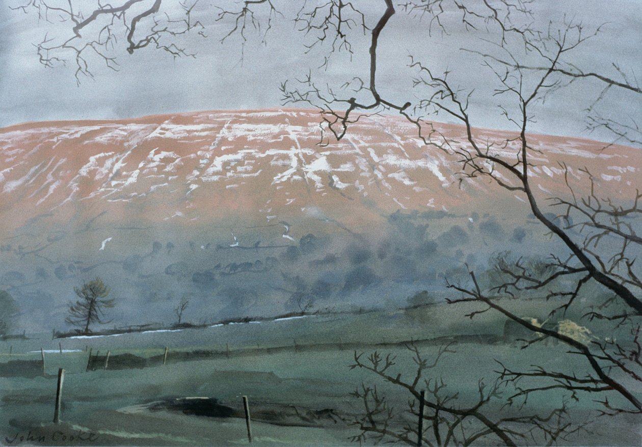 Rise Hill w grudniu 1991 (gwasz) autorstwa John Cooke
