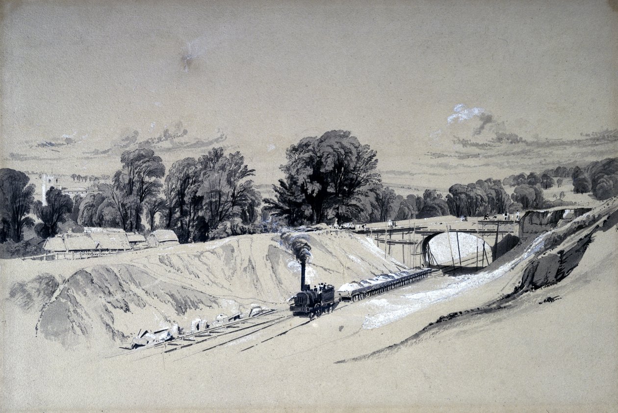 Berkhamsted, Hertfordshire, 5 czerwca 1837 (pióro i atrament oraz pranie na papierze) autorstwa John Cooke Bourne