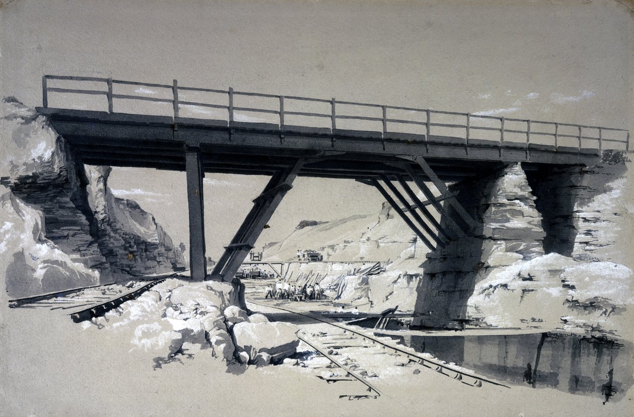 Blisworth Cutting, Northamptonshire, 2 lipca 1837 (pióro i atrament oraz pranie na papierze) autorstwa John Cooke Bourne
