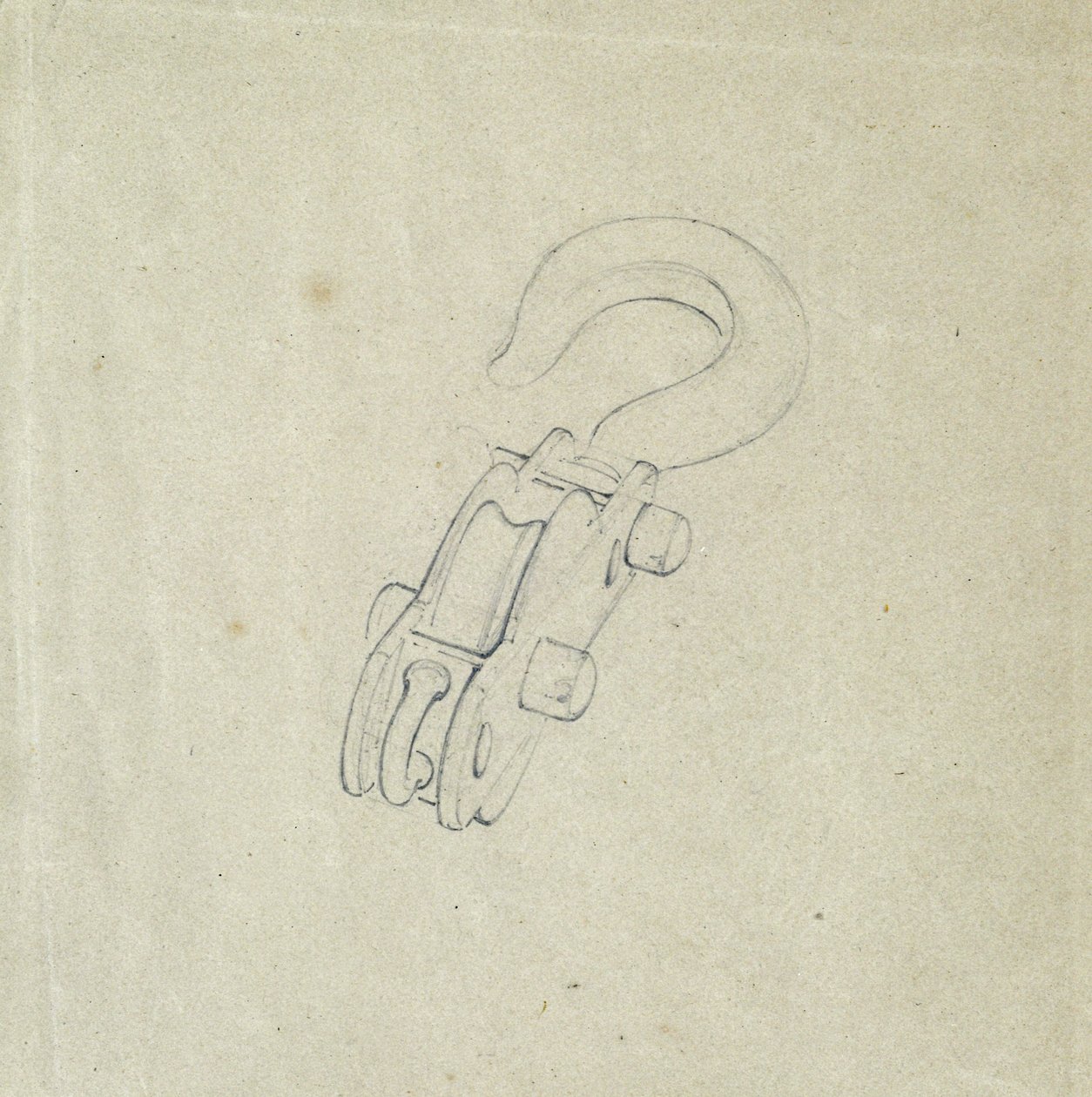 Blok i hak, ok. 1835-38 (ołówek na papierze) autorstwa John Cooke Bourne