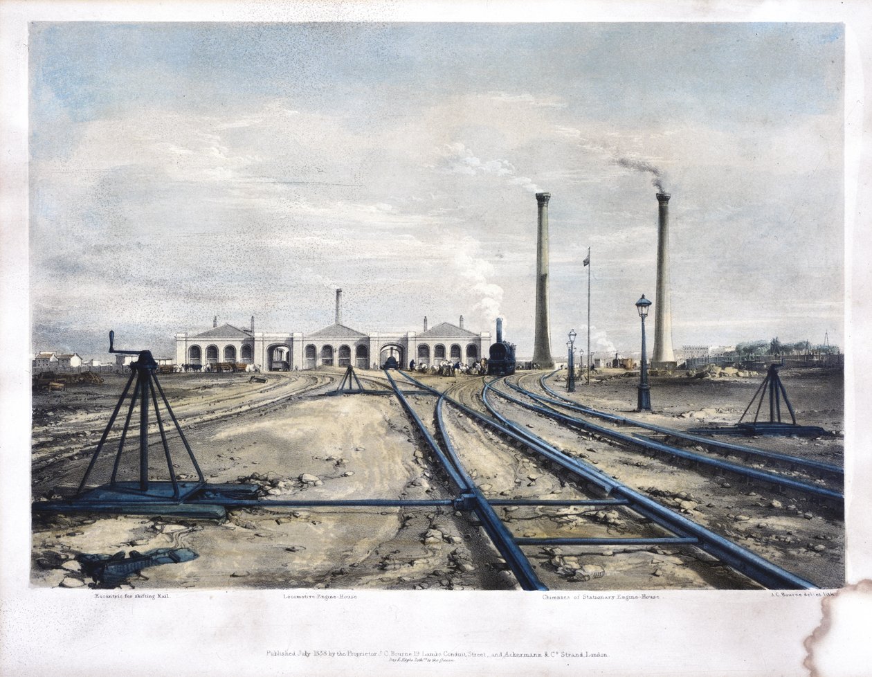 Maszynownia Camden Town, 1838 r autorstwa John Cooke Bourne