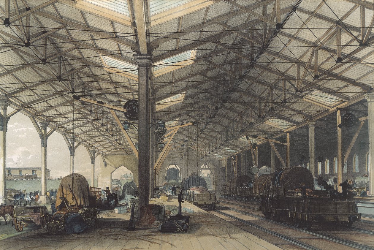 Magazyn, Bristol, Great Western Railway, 1846 autorstwa John Cooke Bourne