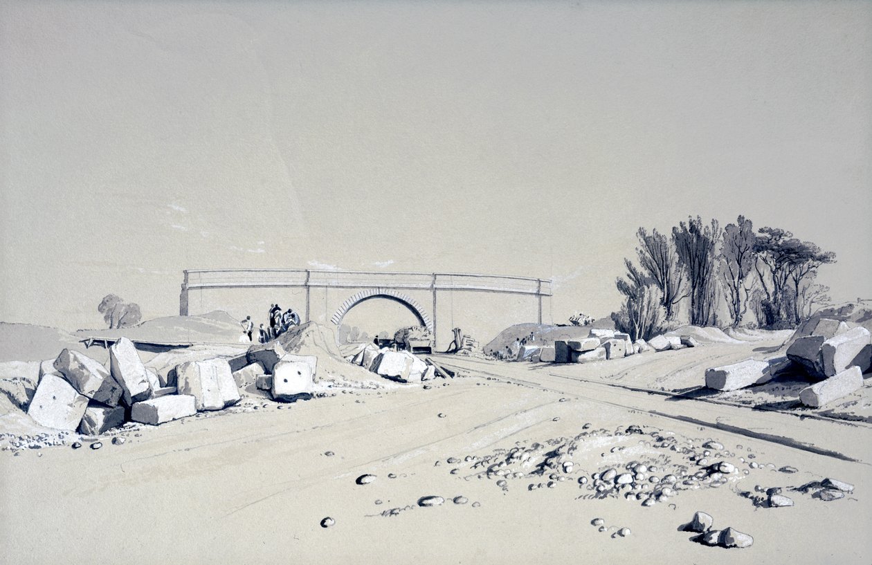 Harrow Weald, 8 maja 1837 (pióro i atrament oraz pranie na papierze) autorstwa John Cooke Bourne