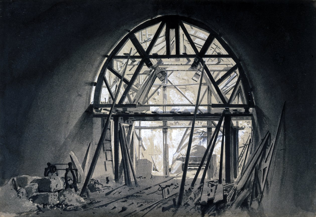 Tunel North Church, 17 czerwca 1837 (pióro i atrament oraz pranie na papierze) autorstwa John Cooke Bourne
