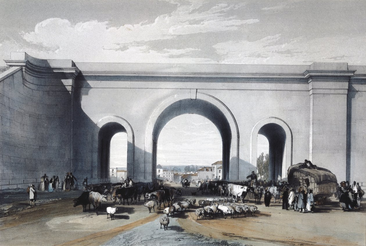 Most kolejowy w Chippenham, Wiltshire, 1846 autorstwa John Cooke Bourne