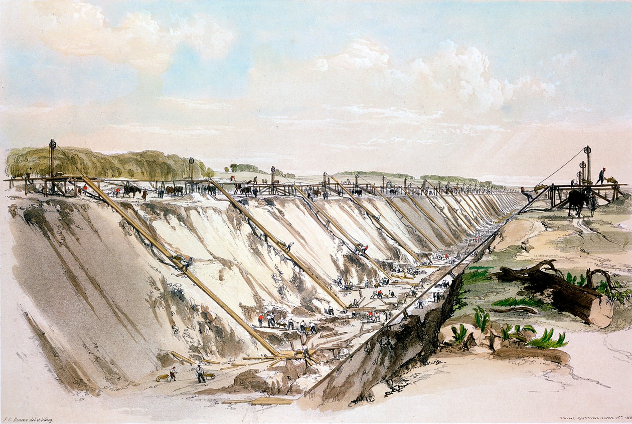 Cięcie Tring, London & Birmingham Railway, 17 czerwca 1837 1839 autorstwa John Cooke Bourne