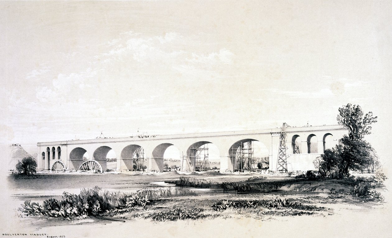 Wiadukt Wolverton, sierpień 1837 autorstwa John Cooke Bourne