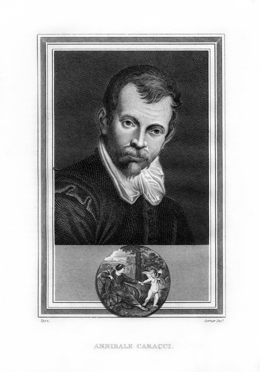 Annibale Carracci, włoski malarz epoki baroku, 1825. autorstwa John Corner