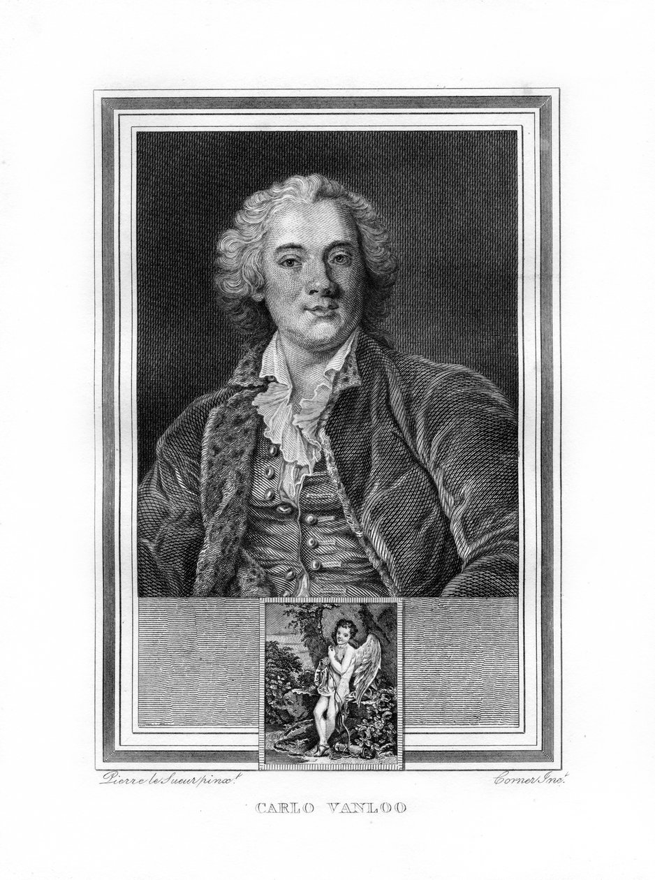 Carle lub Charles-Andre van Loo, francuski malarz tematyczny, 1825. autorstwa John Corner