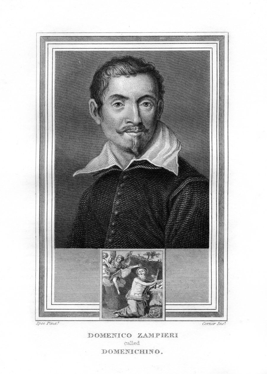 Domenichino, włoski malarz epoki baroku, 1825. autorstwa John Corner