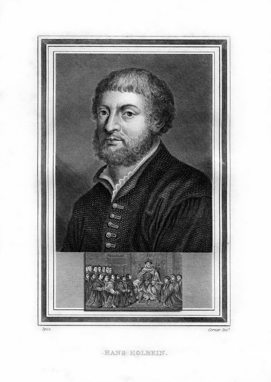 Hans Holbein Młodszy, niemiecki malarz renesansu północnego, 1825. autorstwa John Corner