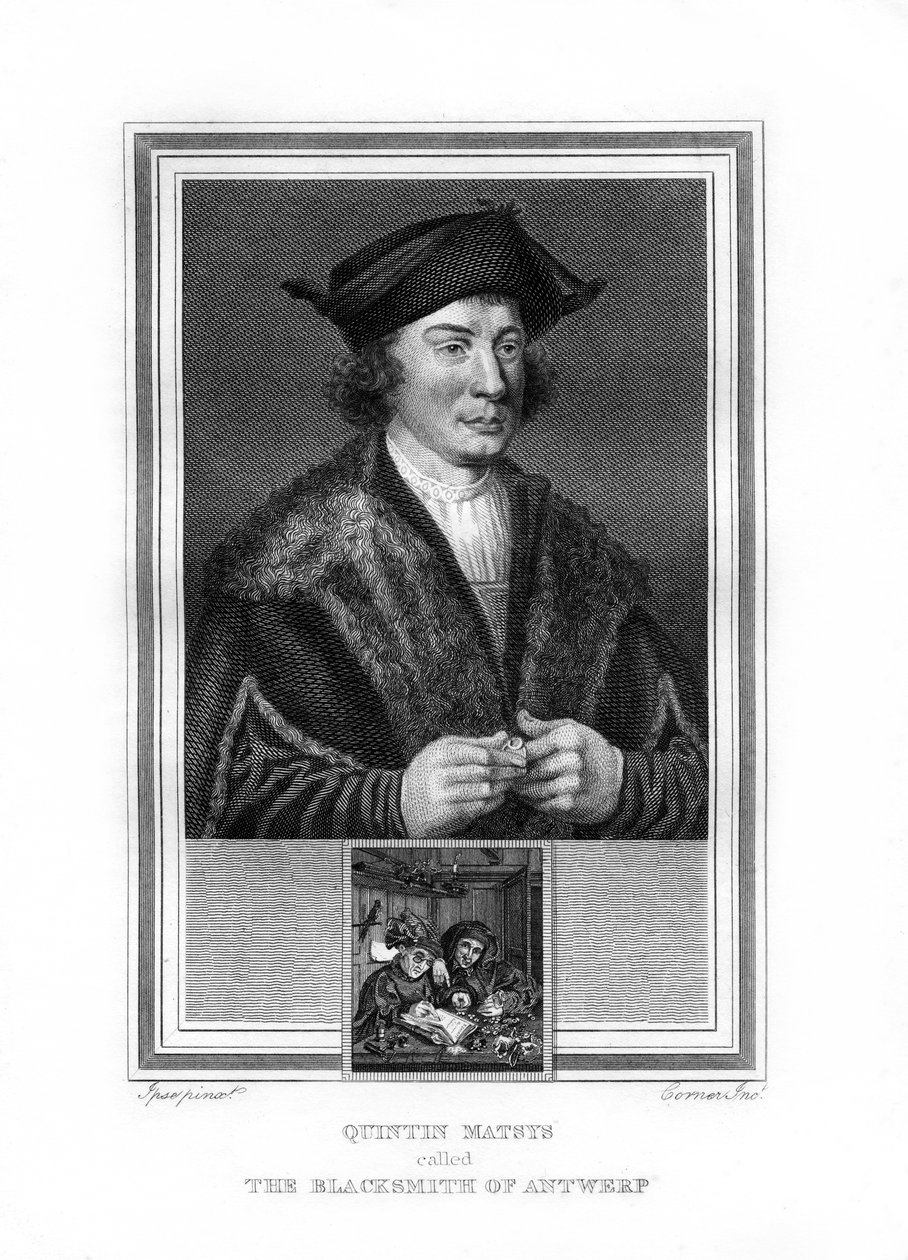 Quentin Matsys, malarz w tradycji flamandzkiej, 1825. autorstwa John Corner