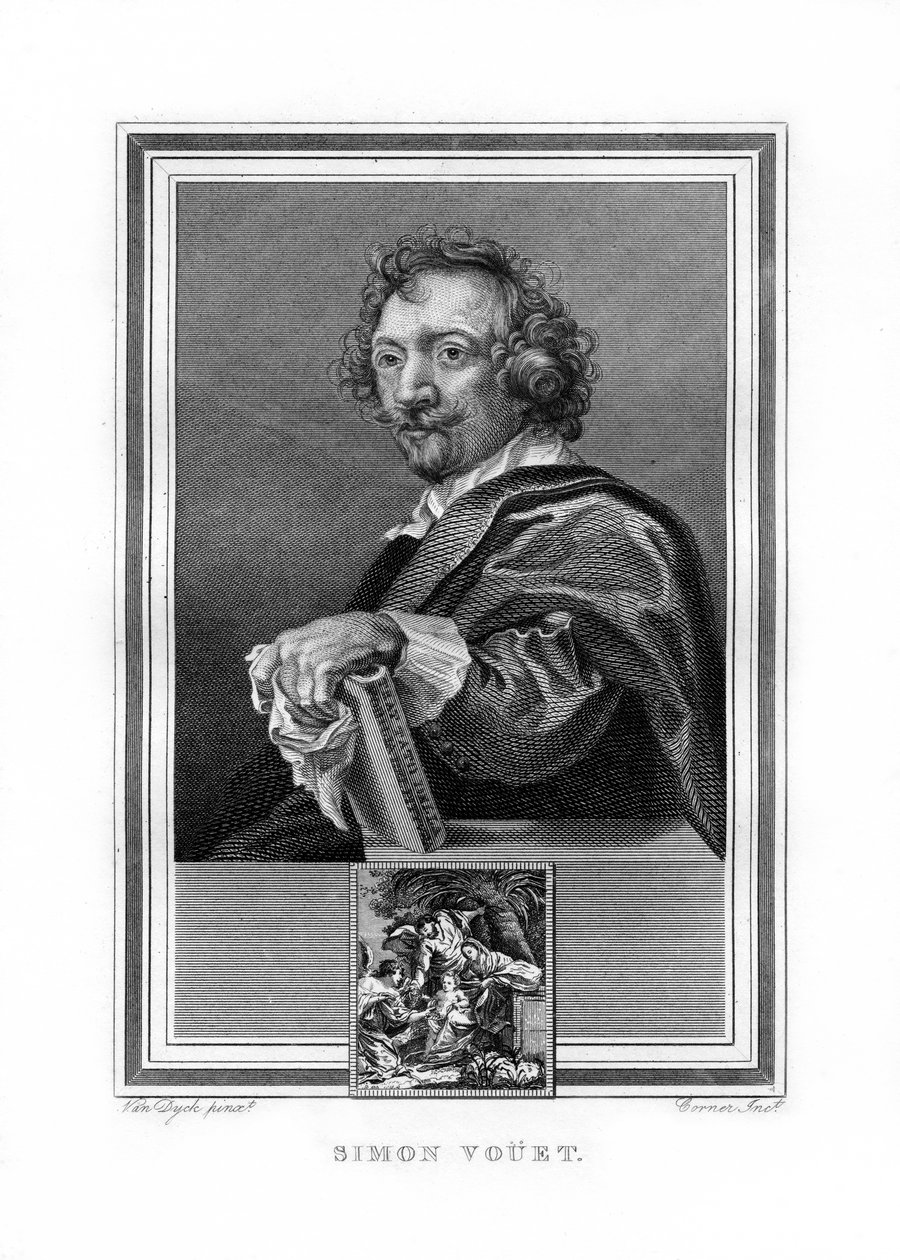 Simon Vouet, francuski malarz epoki baroku, 1825. autorstwa John Corner