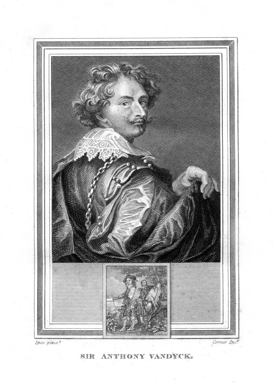 Sir Anthony Anton van Dyck, 1599-1641, malarz flamandzki, 1825. autorstwa John Corner