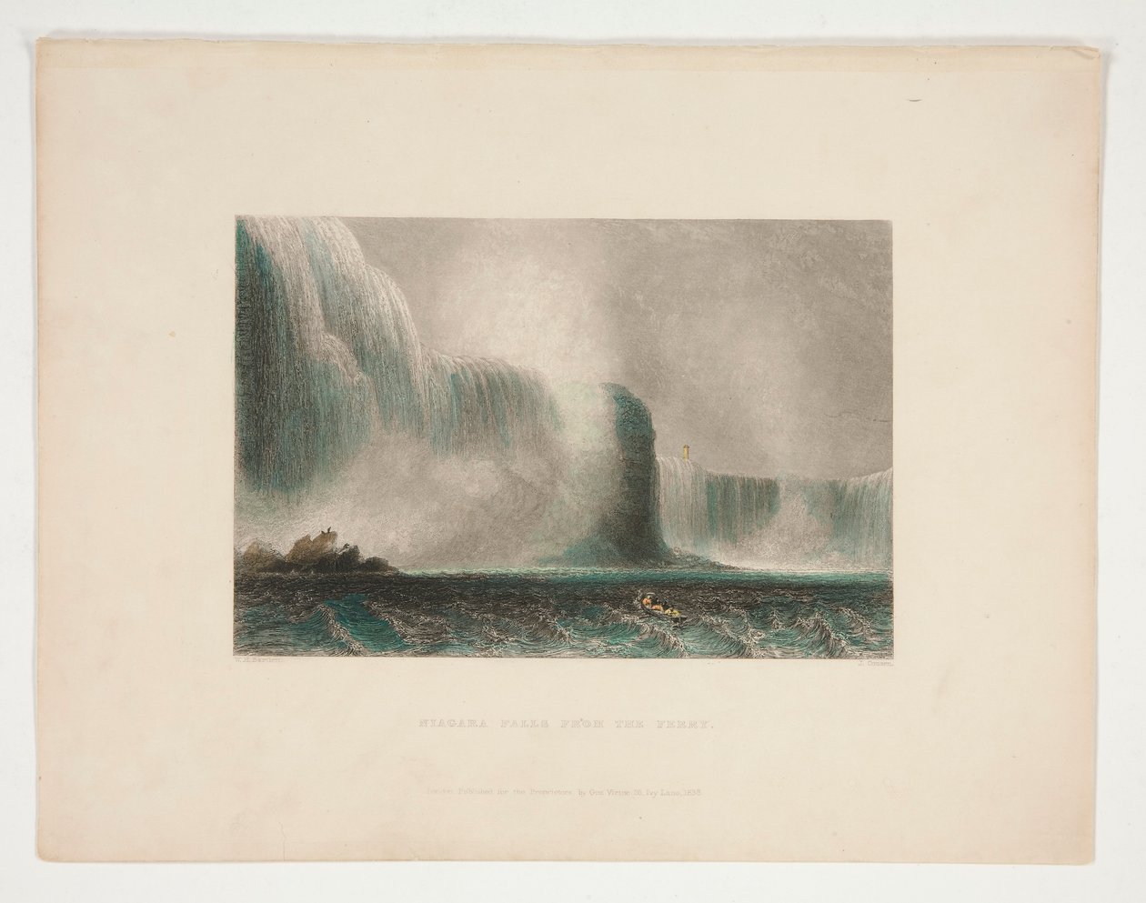 Wodospad Niagara z promu, ilustracja dla Nathaniela Parkera Willisa autorstwa John Cousen