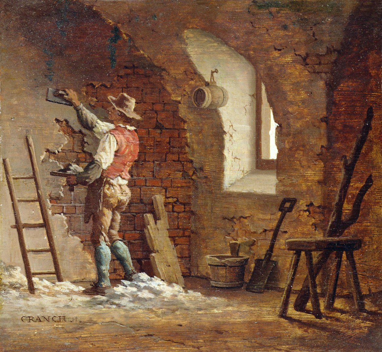 Tynkarz, ok. 1807 (olej na panelu) autorstwa John Cranch