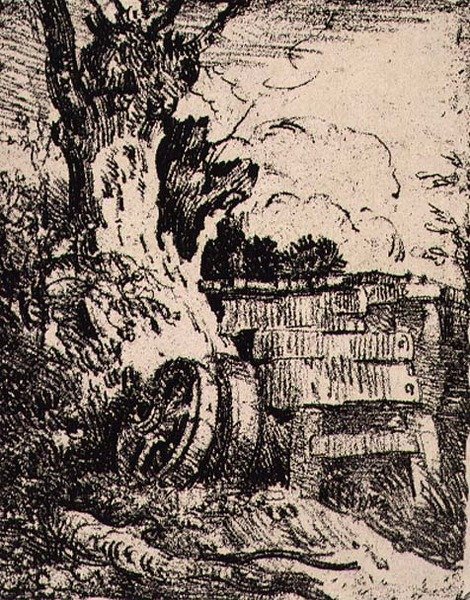 Wózki koło drzewa, pub. J. i W. Freeman autorstwa John Crome