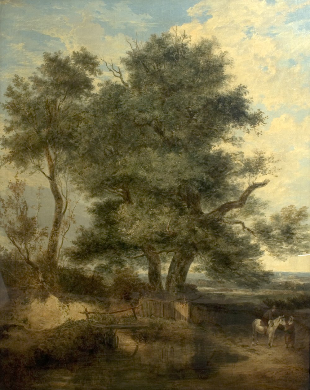 Drzewa nad potokiem (wierzba, jeździec i kobieta na drodze), ok. 1818 (olej na płótnie) autorstwa John Crome