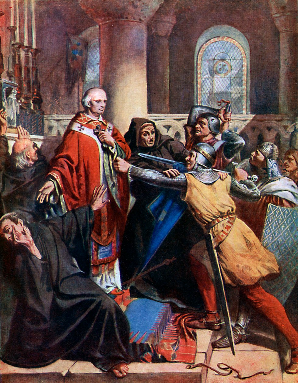 Śmierć Becketa, 1170, XIX wiek. autorstwa John Cross