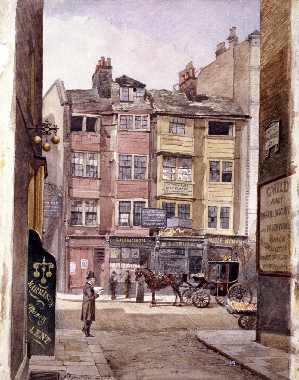Aldersgate Street, Londyn, 1886 autorstwa John Crowther