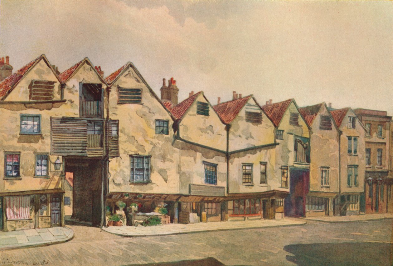Starożytne kamienice przy Bermondsey Street, Bermondsey, Londyn, 1886 1926. autorstwa John Crowther