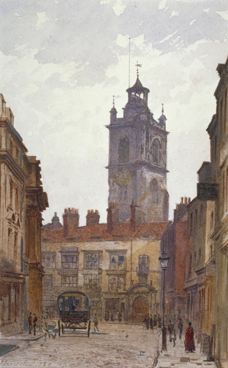 Kościół St Giles bez Cripplegate, City of London, 1880. autorstwa John Crowther