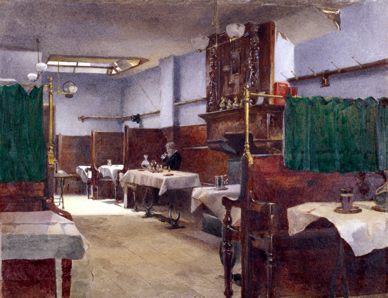 Cock Tavern, Fleet Street, Londyn, 1881 autorstwa John Crowther