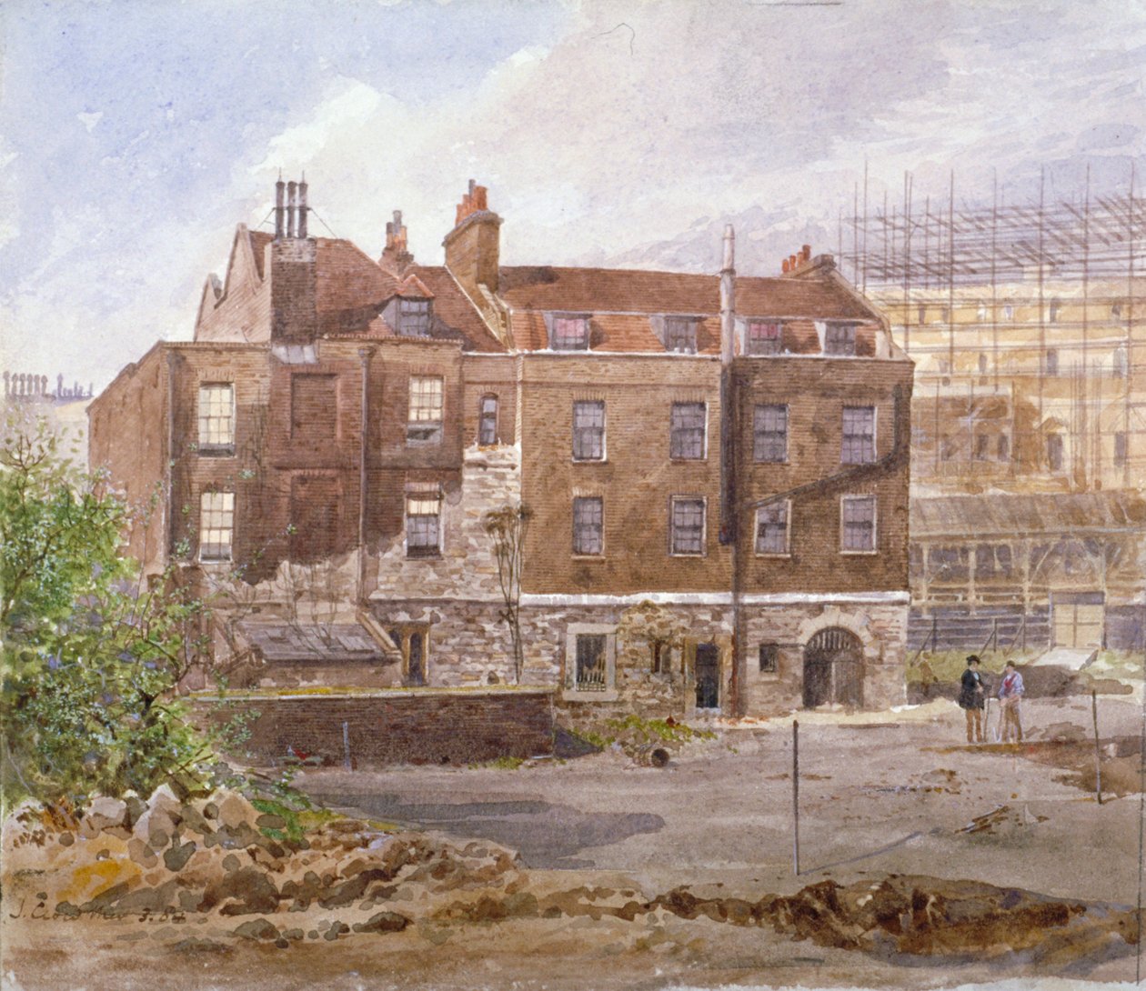 Wschodni front biura Almonry, Middle Scotland Yard, Westminster, Londyn, 1884. autorstwa John Crowther