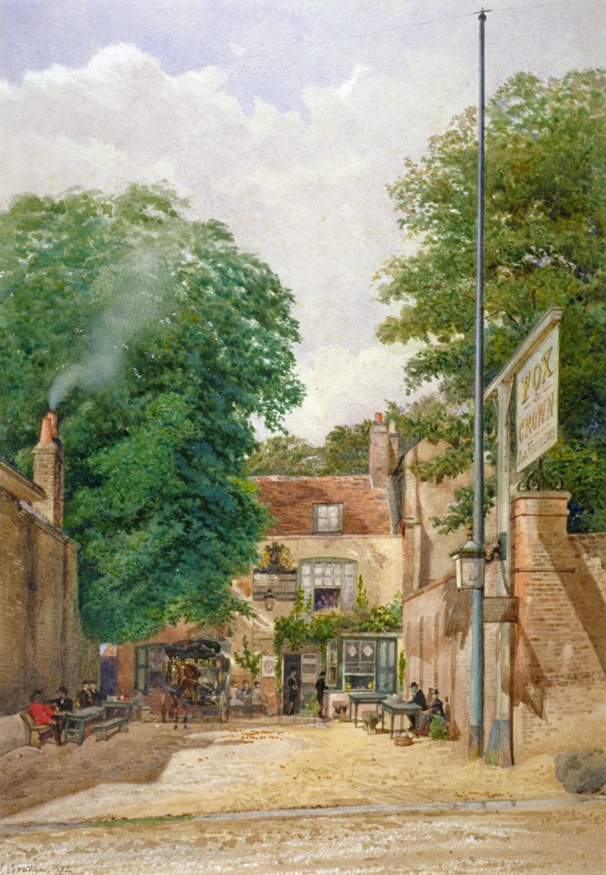 Fox and Crown Public House, Highgate, Londyn, 1892 autorstwa John Crowther
