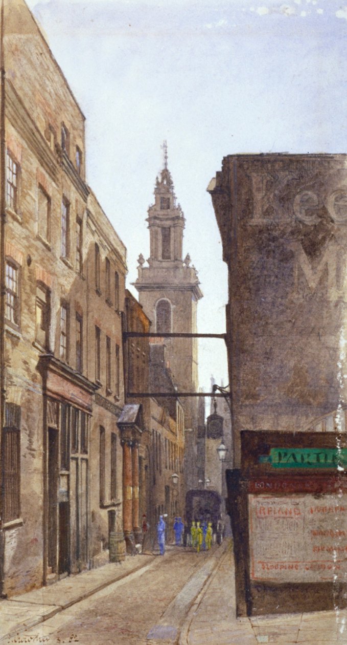 Garlick Hill, miasto Londyn, 1882 autorstwa John Crowther