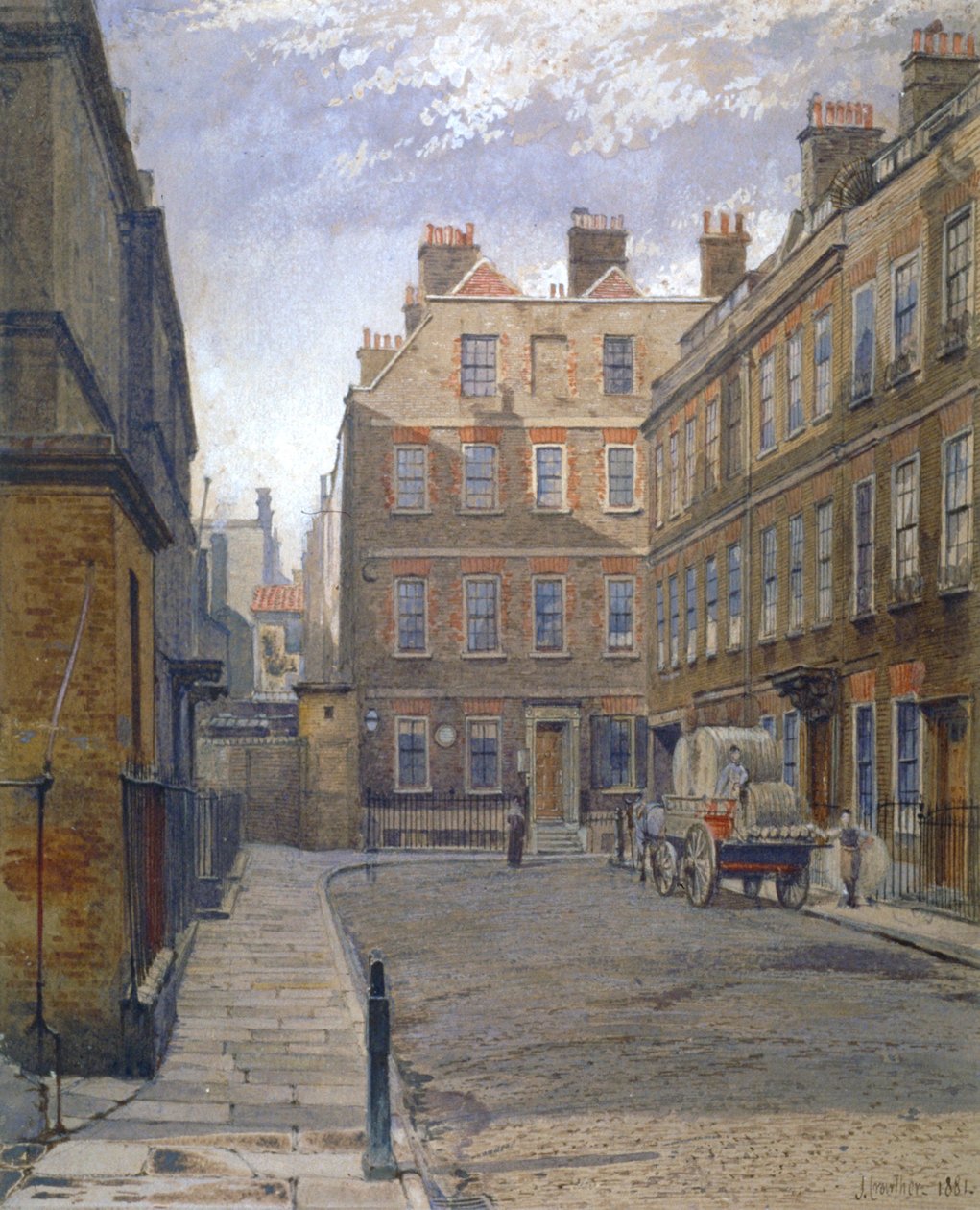 Gough Square, Londyn, 1881 autorstwa John Crowther