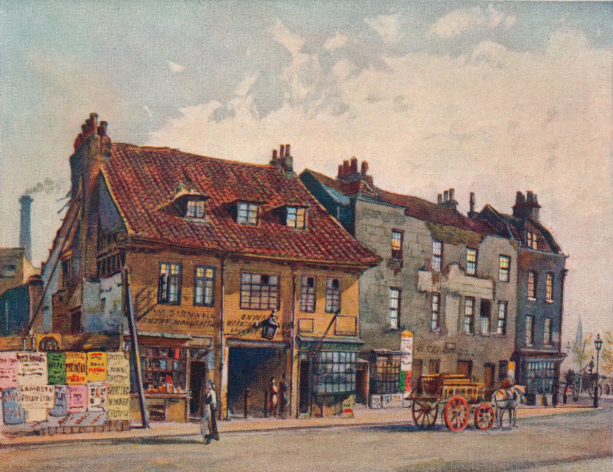 Domy na West Side of Church Street, Lambeth, Lambeth Bridge Road, Londyn, c1874 1926 autorstwa John Crowther