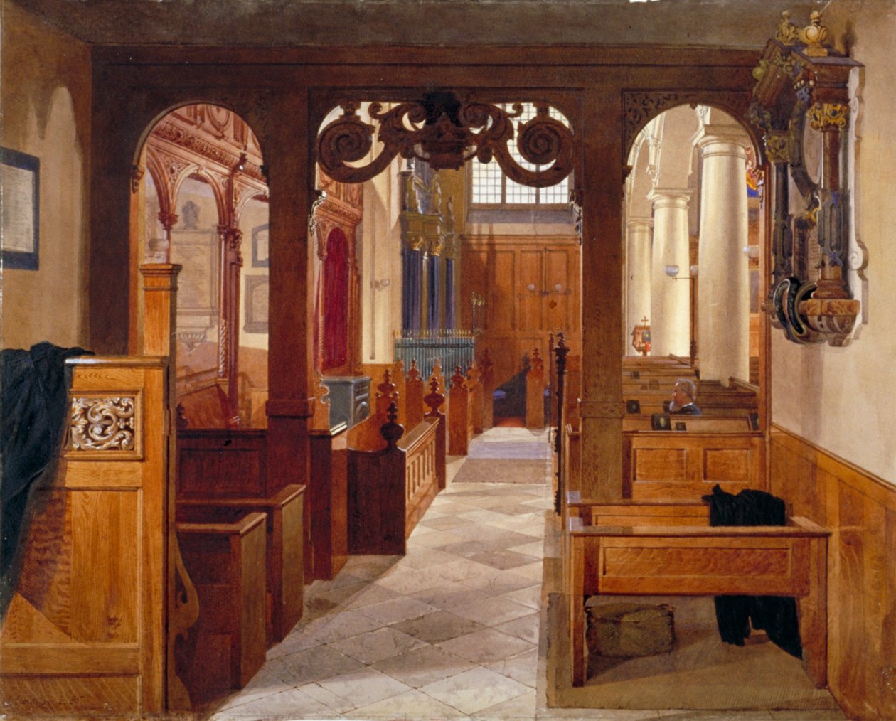 Wnętrze kaplicy Charterhouse, Londyn, 1885. autorstwa John Crowther