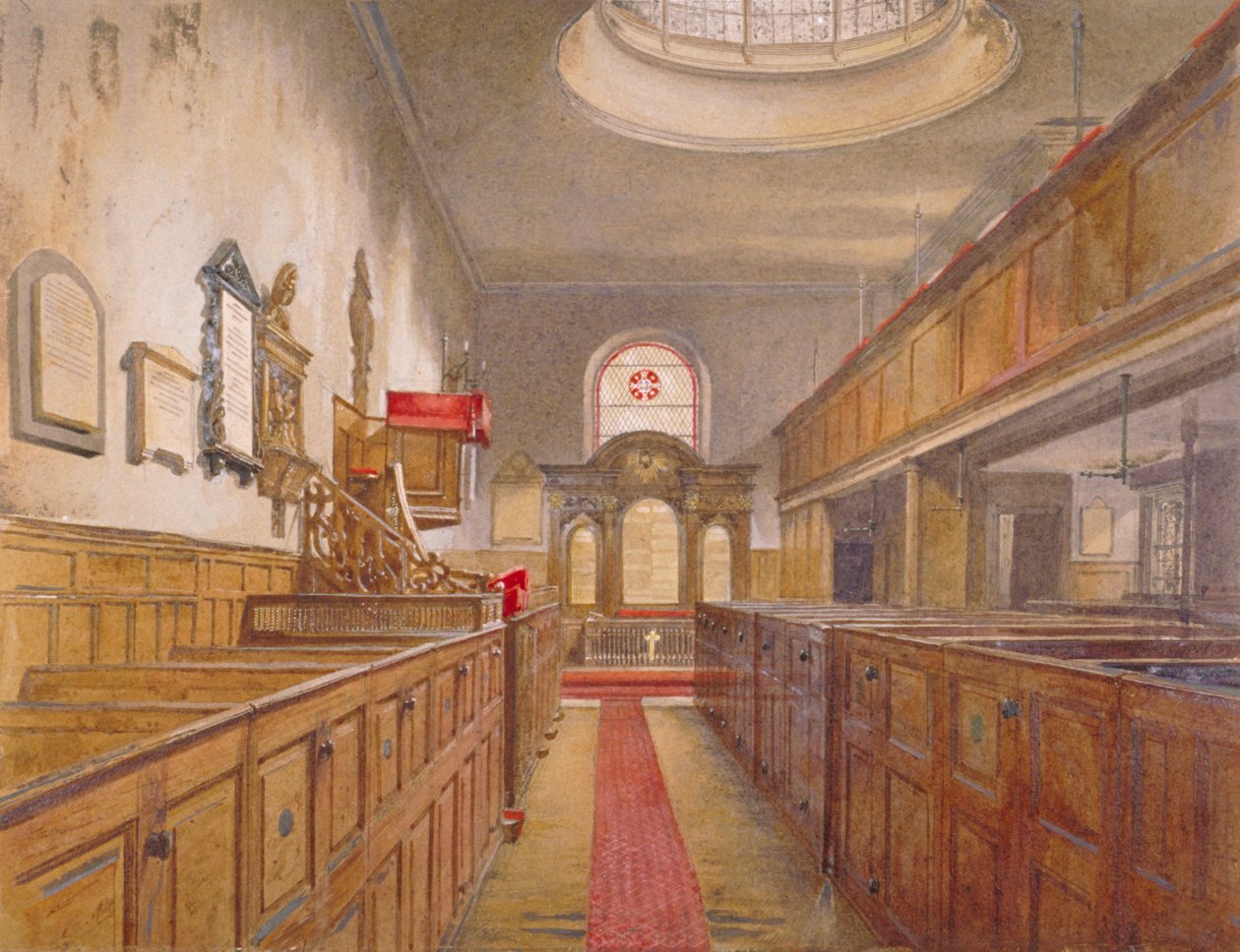 Wnętrze Świętej Trójcy, Minories, Londyn, 1881 autorstwa John Crowther