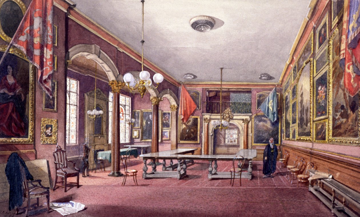 Wnętrze sali malarzy-barierów, Londyn, 1888 r. autorstwa John Crowther