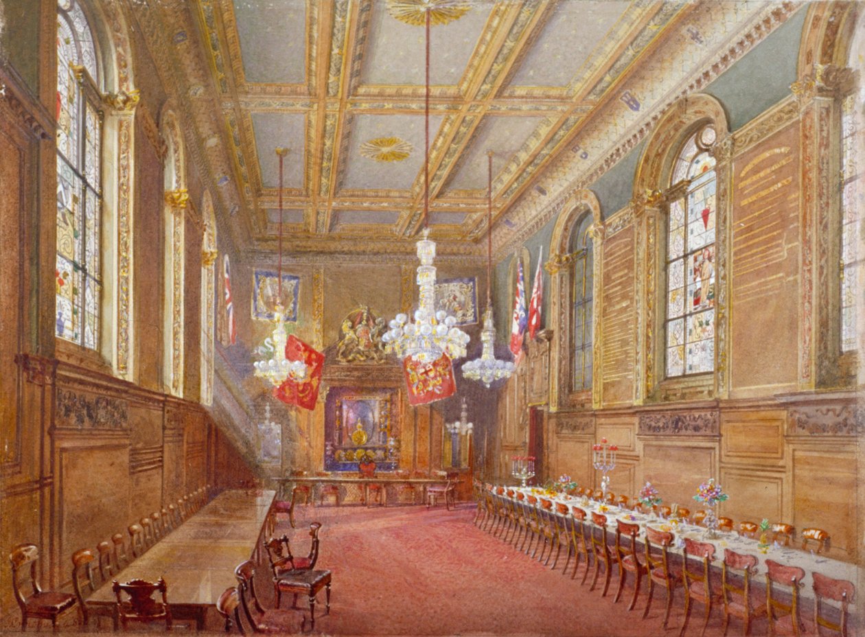 Wnętrze Hali Winiarzy, Upper Thames Street, Londyn, 1880 autorstwa John Crowther