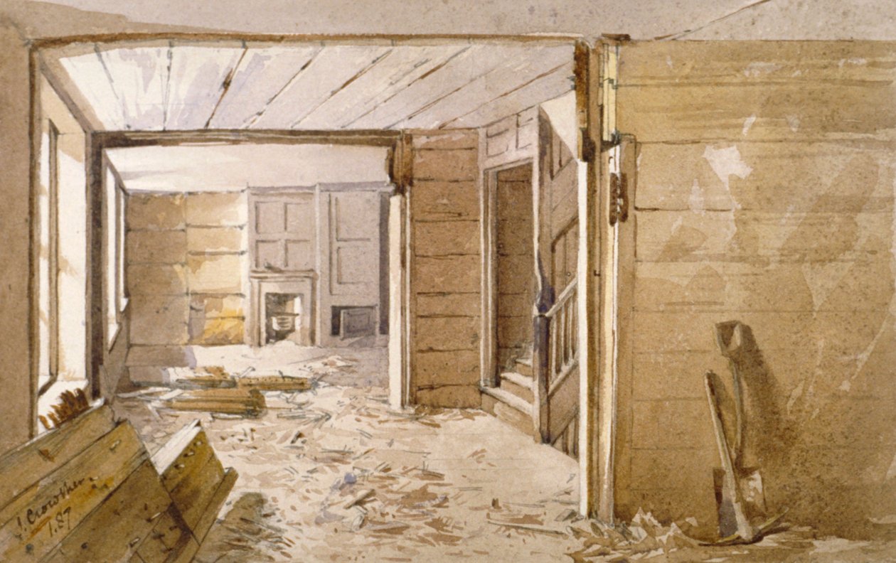 Wnętrze pokoju obok więzienia White Lyon, Borough High Street, Southwark, Londyn, 1887 autorstwa John Crowther
