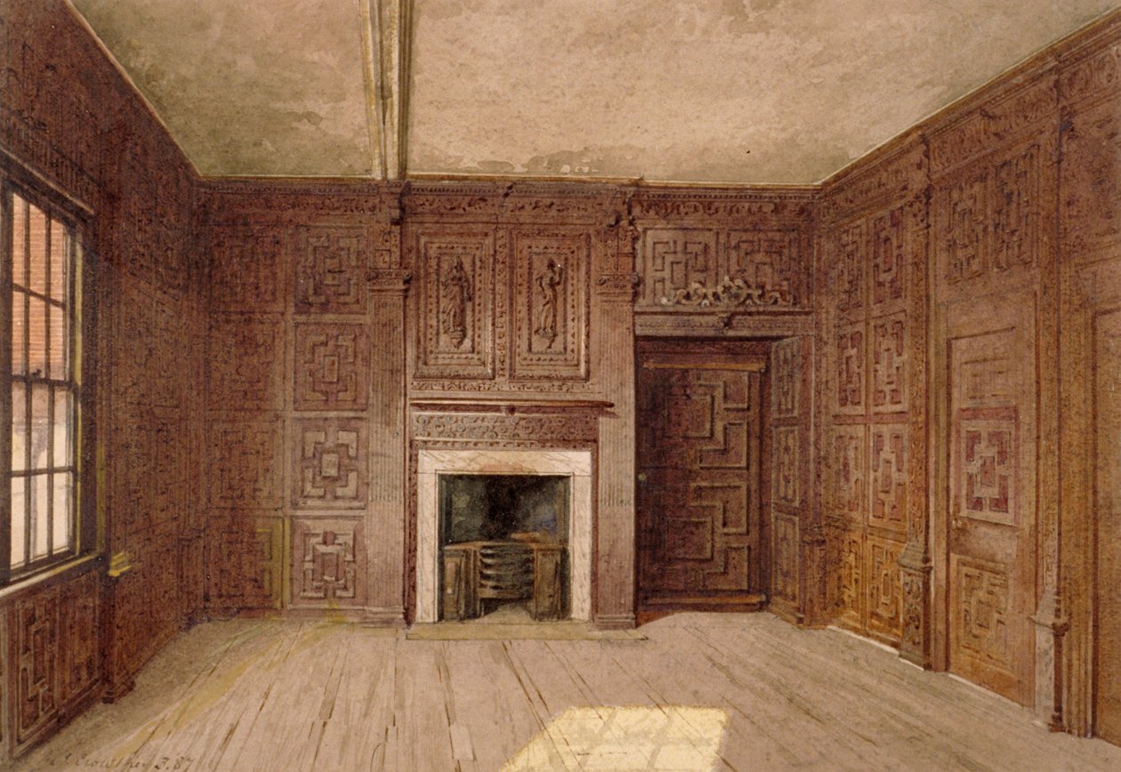 Widok wnętrza Compton Oak Room, Canonbury House, Islington, Londyn, 1887 autorstwa John Crowther