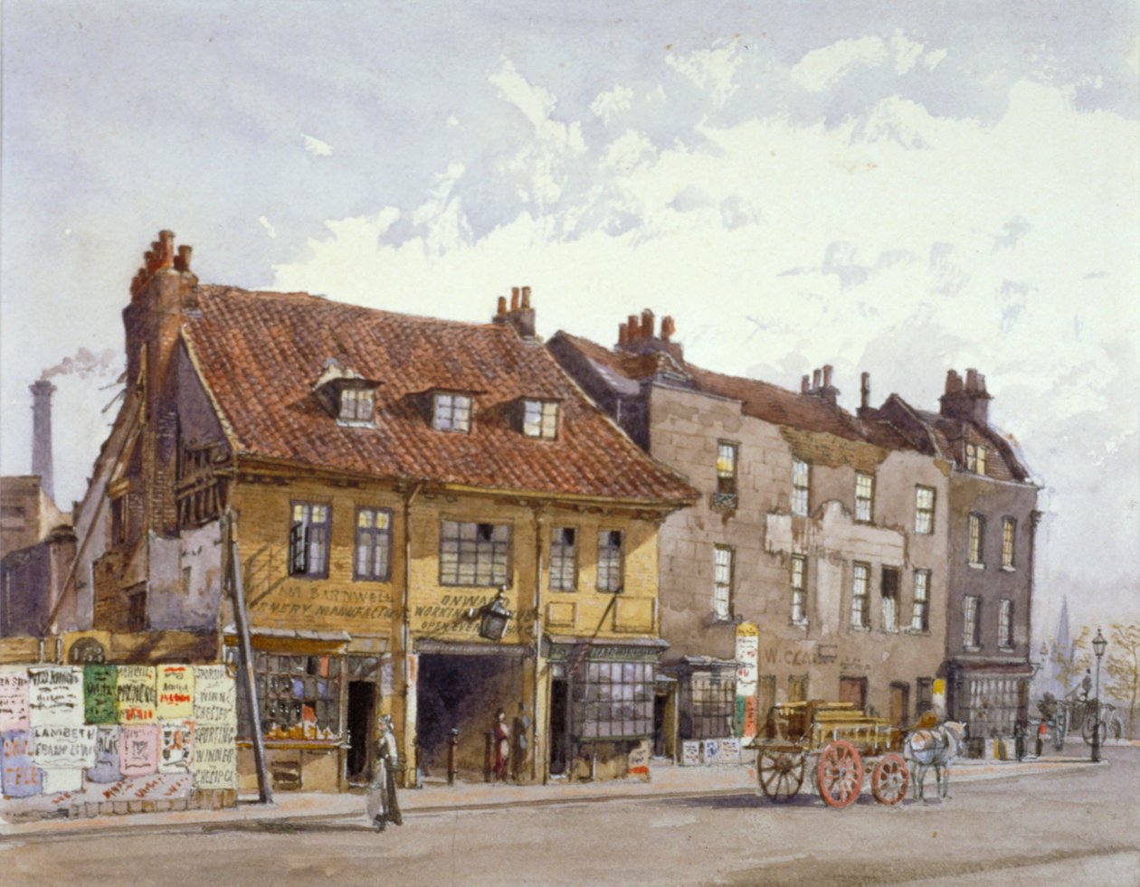 Lambeth Bridge Road, Lambeth, Londyn, c1874 autorstwa John Crowther