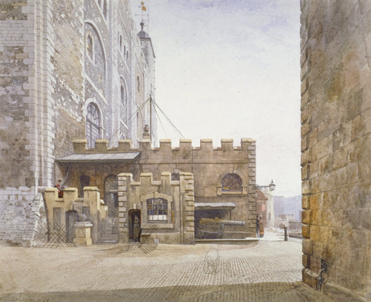 Ordnance Office na dole Białej Wieży, Tower of London, Stepney, Londyn, 1883 autorstwa John Crowther