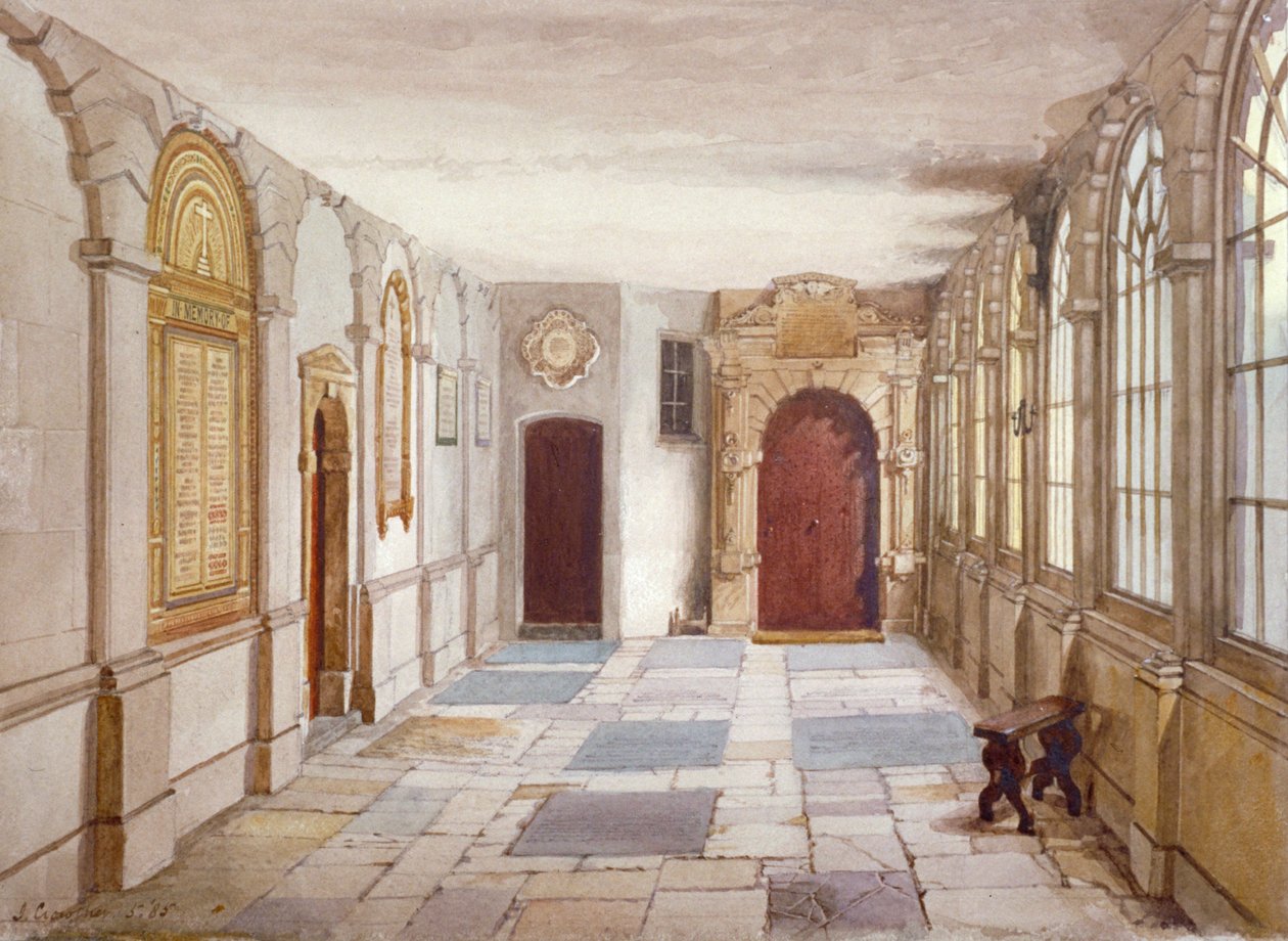 Przejście prowadzące do kaplicy, Charterhouse, Londyn, 1885. autorstwa John Crowther