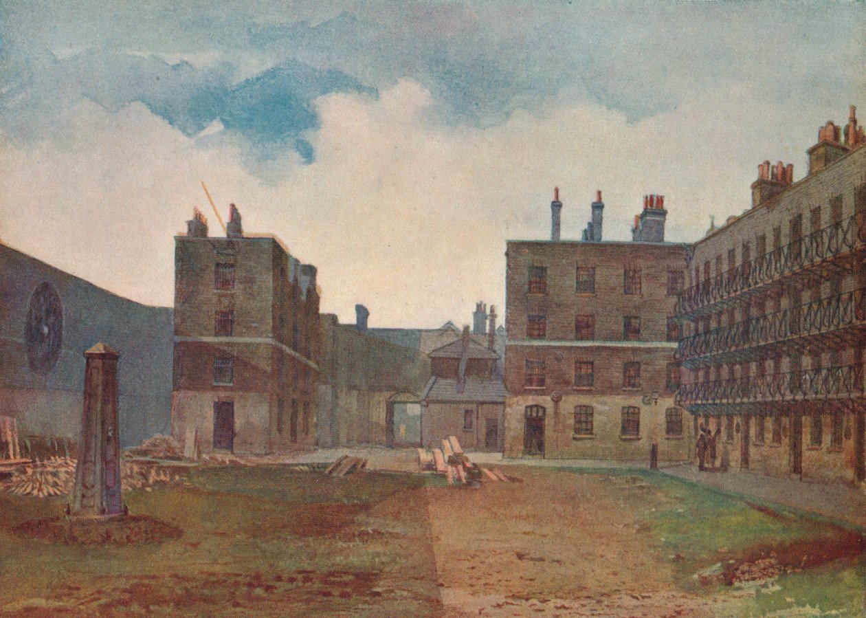 Queens Bench Prison - The Prisoners Yard, Borough High Street, Southwark, Londyn, 1879 1926 autorstwa John Crowther