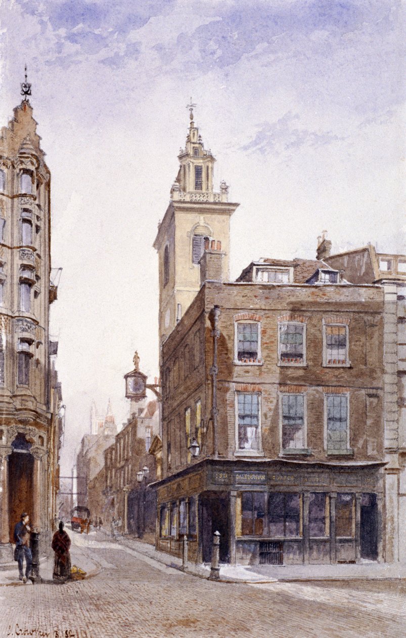 St James Garlickhythe, Upper Thames Street, Londyn, 1882 autorstwa John Crowther