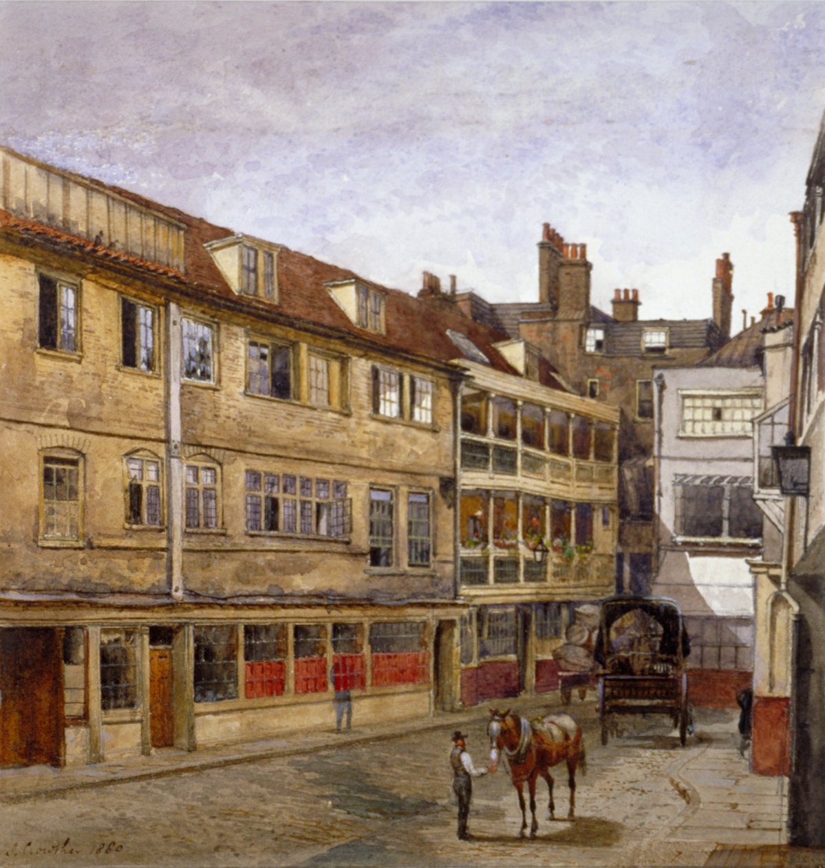 The George Inn, Borough High Street, Southwark, Londyn, 1880 autorstwa John Crowther