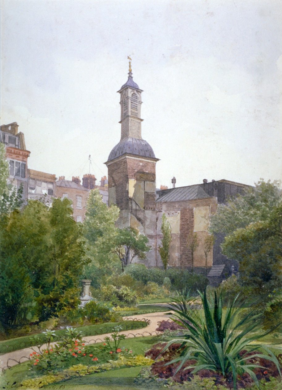 Wieża kościoła St Botolph, Aldersgate, City of London, 1886 autorstwa John Crowther