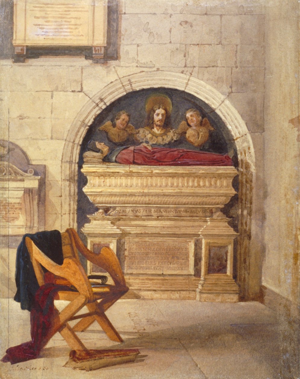 Grób dr Johna Yonge, Rolls Chapel, Chancery Lane, Londyn, 1880 autorstwa John Crowther