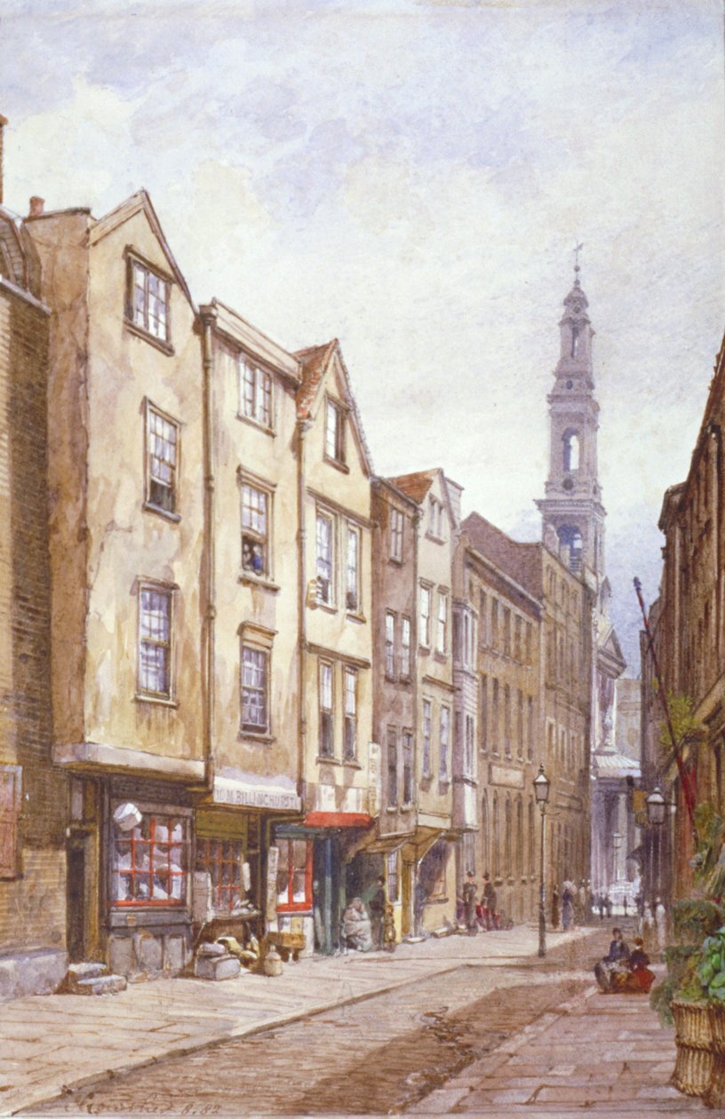 Widok Drury Court, patrząc w kierunku St Mary le Strand, Westminster, Londyn, 1882 autorstwa John Crowther